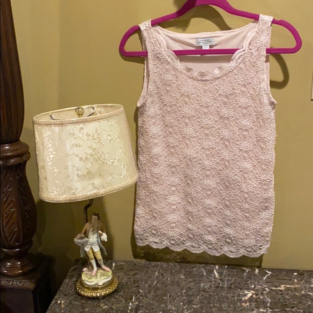 Tahari Lace Lined Sleeveless Top